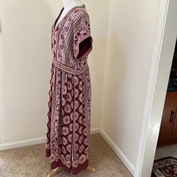 GAL MEETS GLAM Size 14 Maroon combo Liza Carly dress